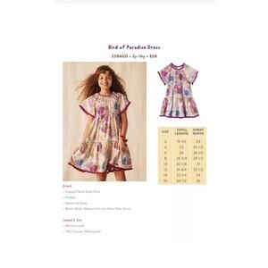 Matilda Jane Girl Size‎ 4 Enchanted Garden Bird of Paradise Floral Dress